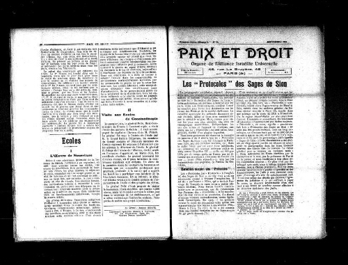 Paix et Droit.  (01/09/1921)